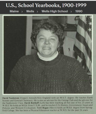 Terri Jean Daly-Regan--U.S., School Yearbooks, 1900-1999(1990)Teacher phys. Ed