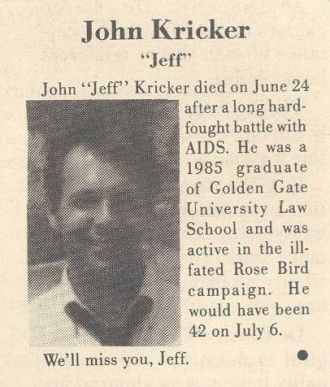 John Jeff Kricker obituary