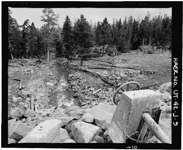 9. VIEW OF OUTLET CHANNEL, LOOKING EAST - High Mountain...