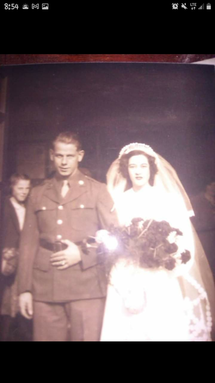 Mike and Patricia Lebo on wedding day