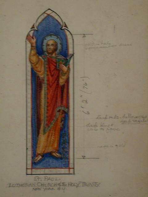 [Design drawing for mural with St. Paul for Lutheran...