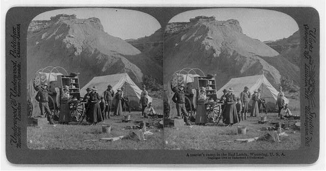 A tourist's camp in the Bad Lands, Wyoming