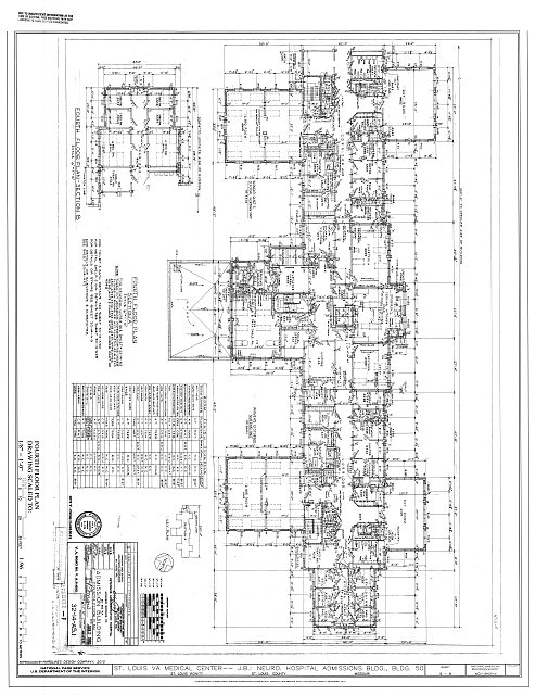 Fourth Floor Plan - U.S. Veterans Hospital, Jefferson...