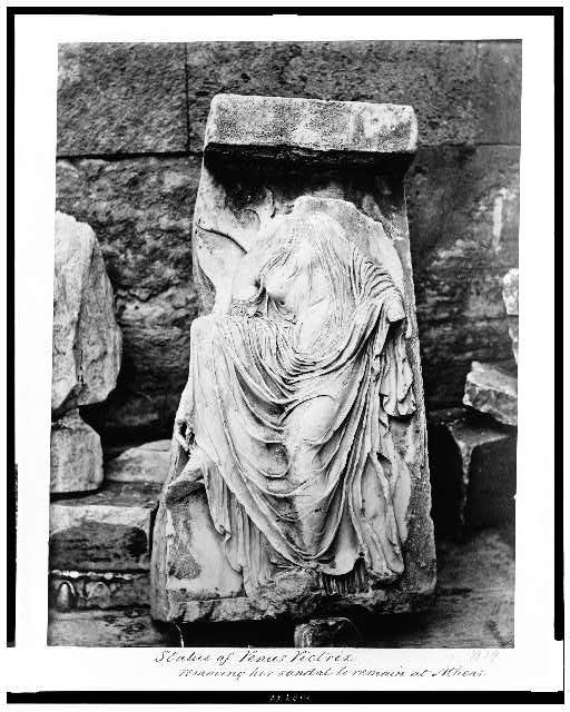 Statue of Venus Vitrix. Removing her sandal to remain at...