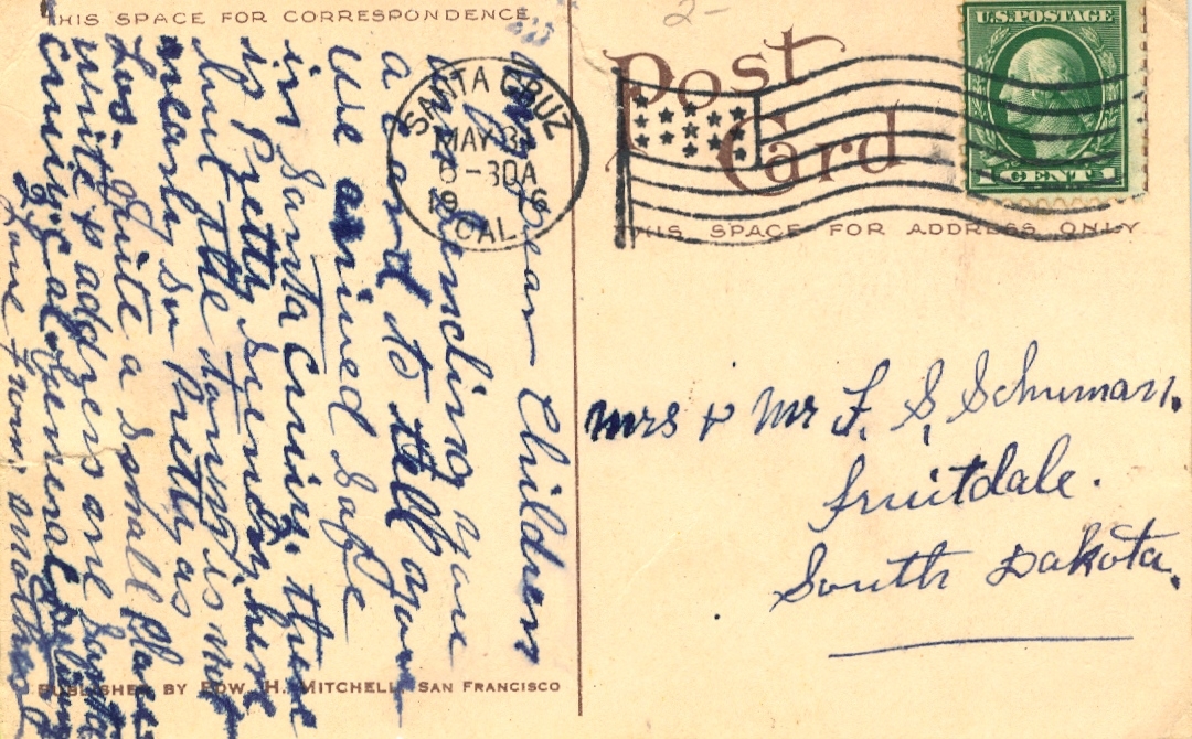 Postcard to F.S. Schuman, 1916