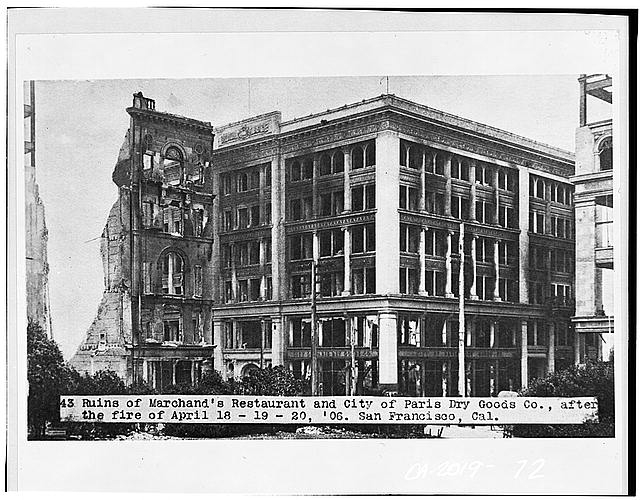 72. CITY OF PARIS DRY GOODS STORE AFTER THE APRIL 1906...