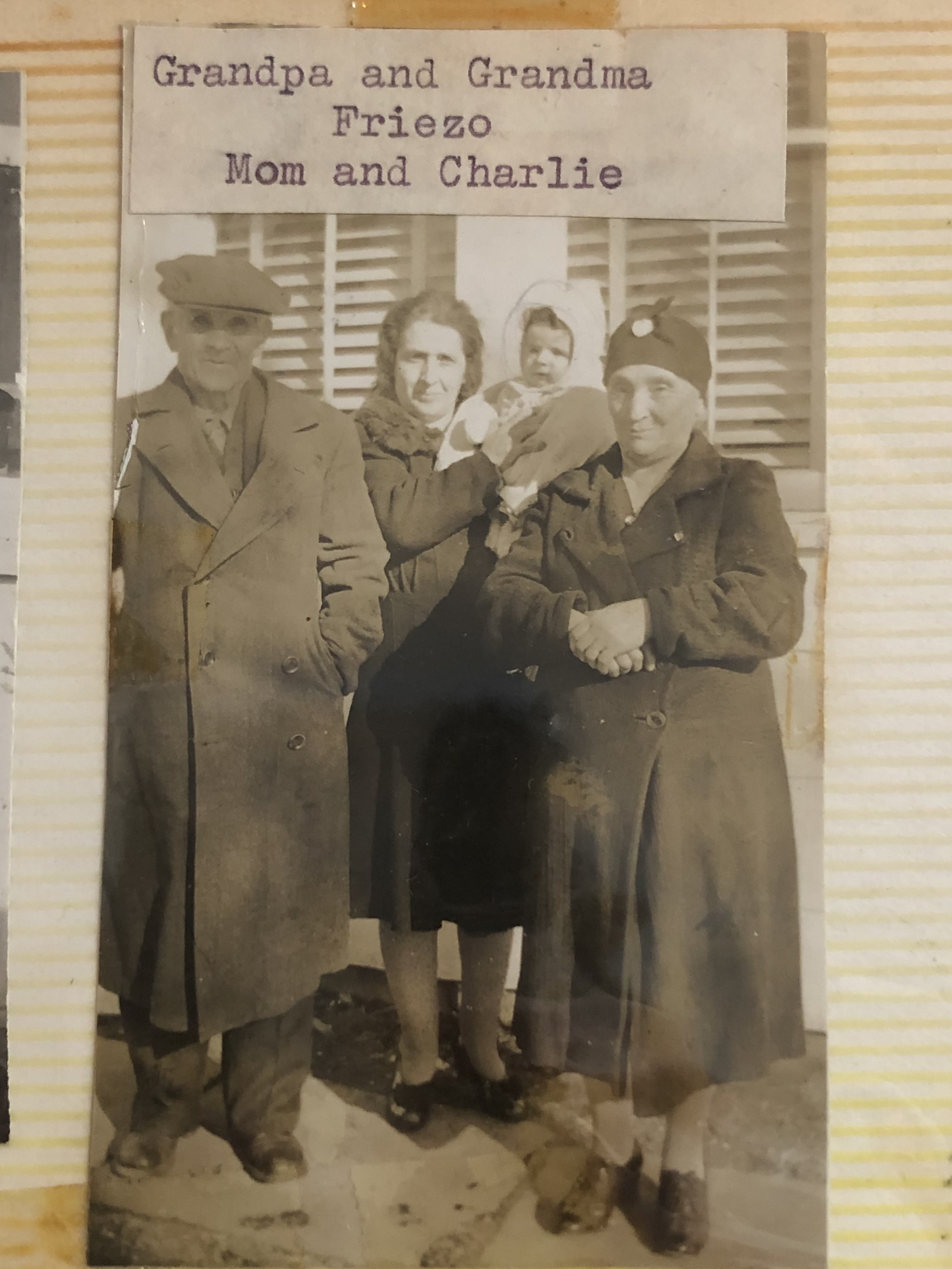 Charlie Marcellis as a baby with his mother and grandparents
