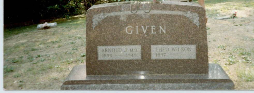 Dr. A.J. and Theo Wilson Given Tombstone