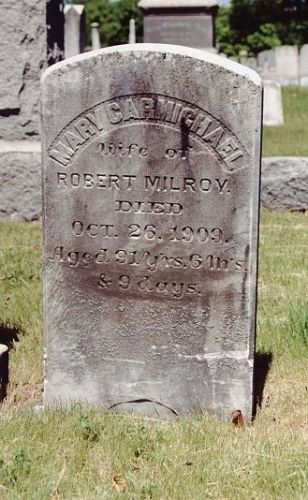 Grave of Mary Carmichael Milroy