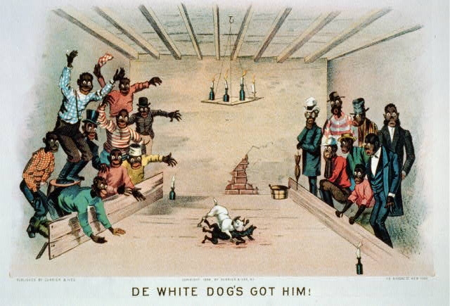 De white dog's got him!
