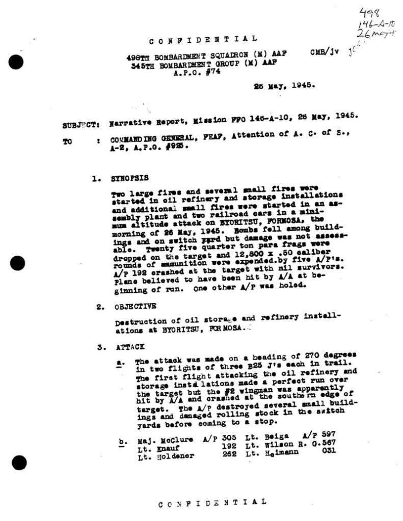 Robert J Knauf accident, 1945 pg1
