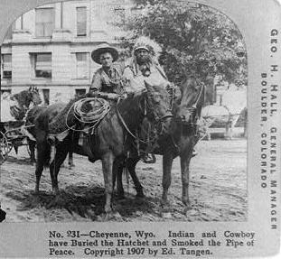 Cowboy and Indian, 1907 Wyoming