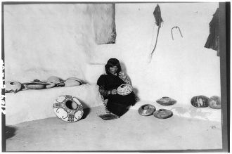 [Nampeyo, a noted Tewa Hopi potter of the Hano pueblo in...