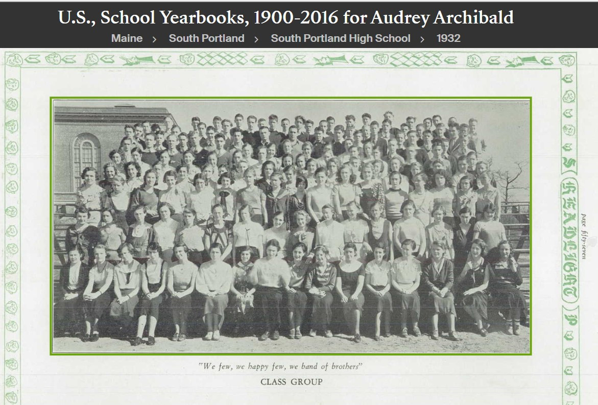 Audrey Clayton Archibald-Pender--U.S., School Yearbooks, 1900-2016(1932)