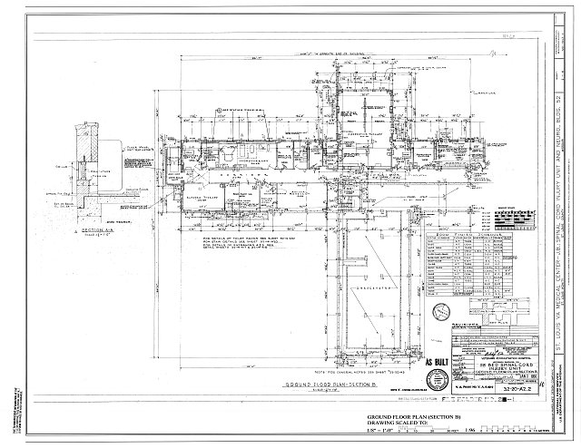 Ground Floor Plan (Section B) - U.S. Veterans Hospital,...
