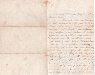 Civil War Letter Page 1