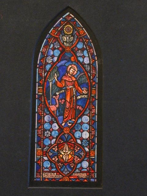 [Design drawing for stained glass memorial Window of St....