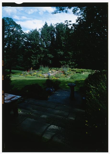 56. View of the flower garden from the steps descending...