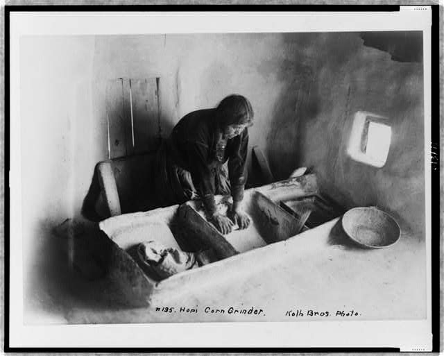 Hopi corn grinder / Kolb Bros. photo.