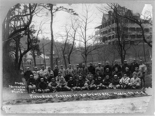 Pittsburg baseball team posed at Hot Springs, Ark.