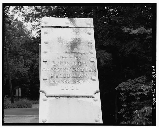 14. VIEW EAST, DETAIL OF FABRICATOR'S PLAQUE ON SOUTHWEST...