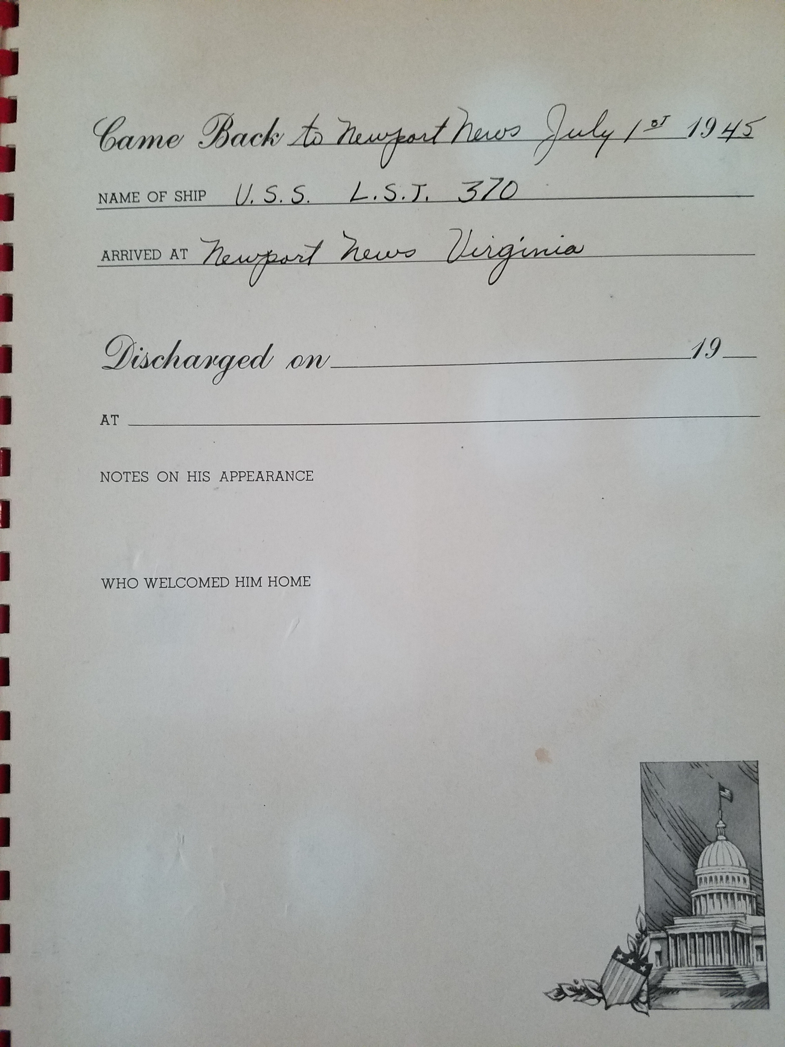 Victor A Marasti, Discharge Notes