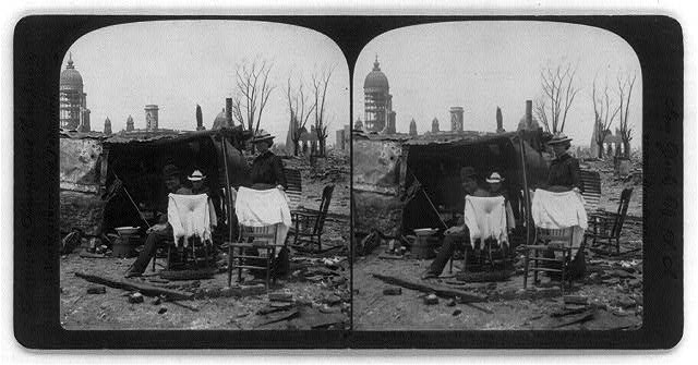 San Francisco earthquake, 1906: A temporary home near the...