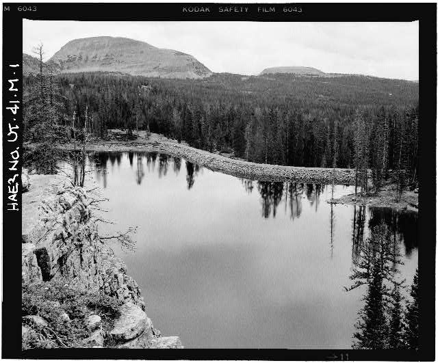 1. OVERALL VIEW OF LAKE AND DAM, SHOWING UPSTREAM FACE,...