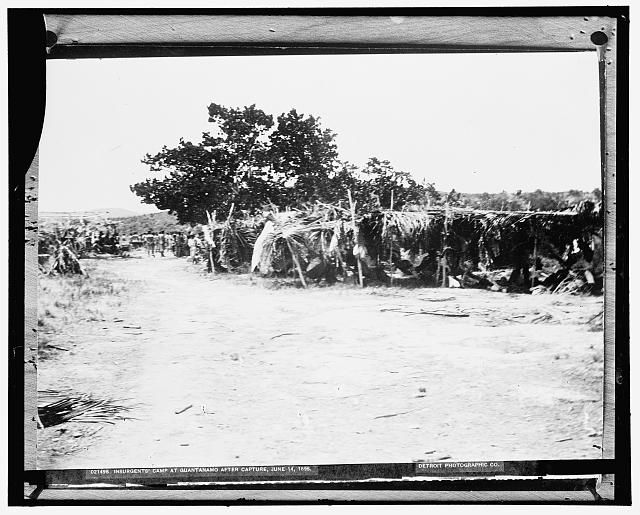 Insurgents' camp at Guantanamo after capture, June 14, 1898