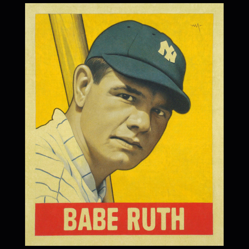 Arthur K. Miller's Portrait of the Babe on an AKM Baseball Card