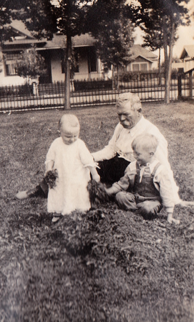Grandfather with children