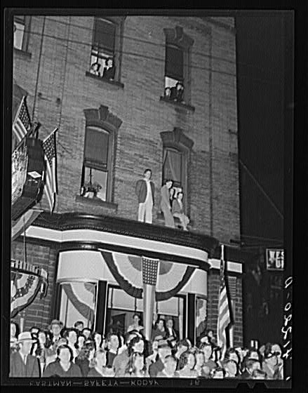 Spectators at labor day parade in Du Bois, Pennsylvania
