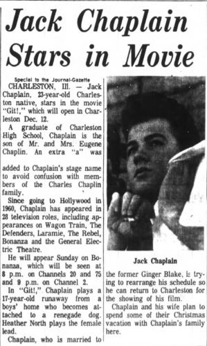 Jack Chaplain Stars in Movie