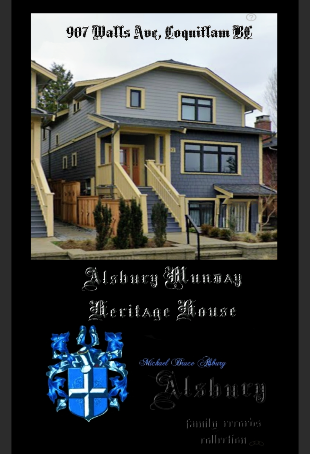 "Alsbury Munday Heritage House" Michael Asbury family record's collection 