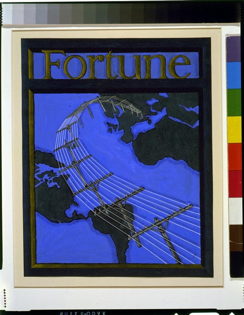 [Cover proposal for Fortune magazine showing telephone...