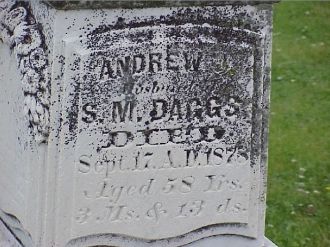 Andrew Jackson Daggs Tombstone Close-up