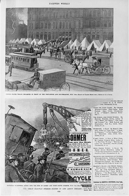 The great railway strikes - scenes in and about Chicago