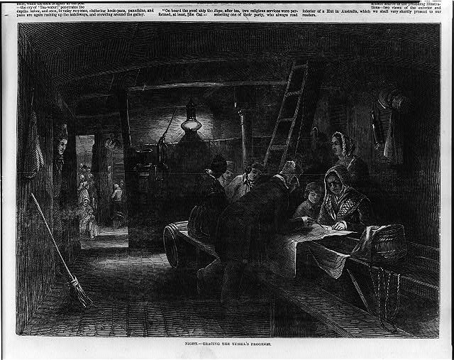 "Night -- Tracing the vessel's progress"