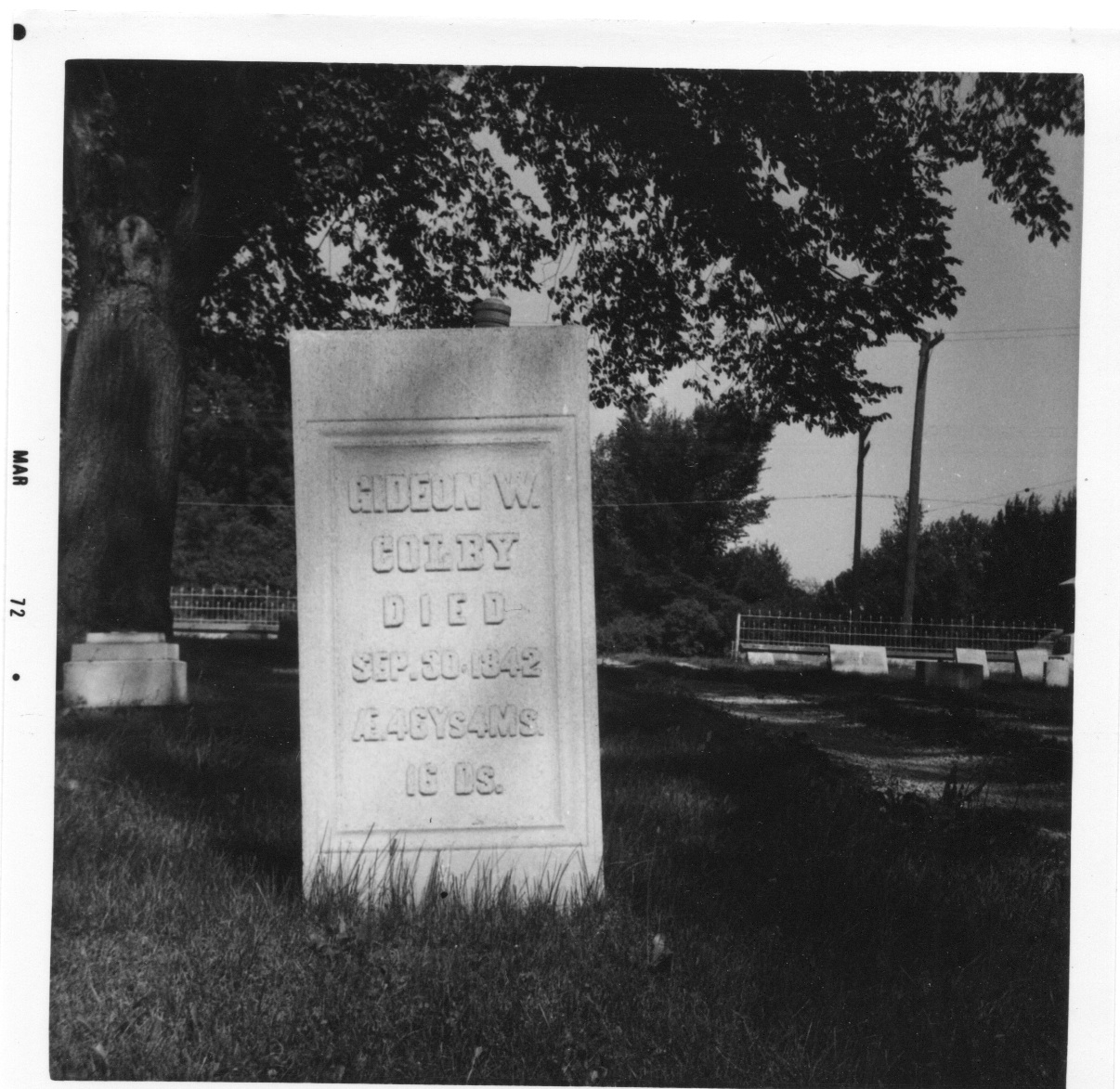 Gideon Colby tombstone