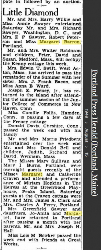 Margaret Theresa Barron--Portland Press Herald(15 Aug 1949)