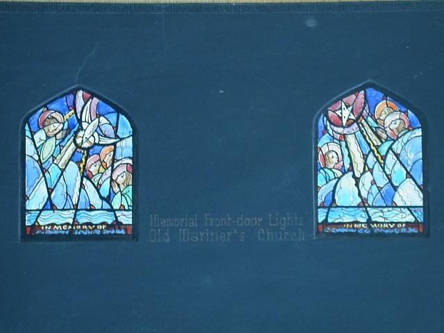 [Design drawing for stained glass memorial front-door...