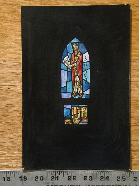 [Design drawing for stained glass window "Solomon"]