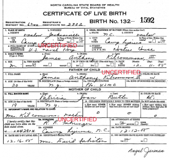This Patrica Joan Butler & the Greek son James A Birth Paper