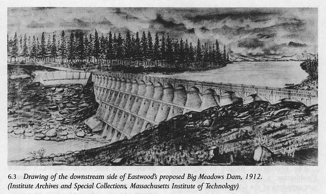 Drawing of the downstream side of Eastwood's proposed Big...