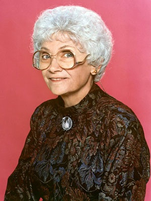 Estelle Getty in wig and make-up