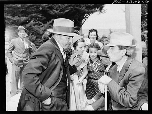Portuguese-Americans visiting at the Festival of the Holy...