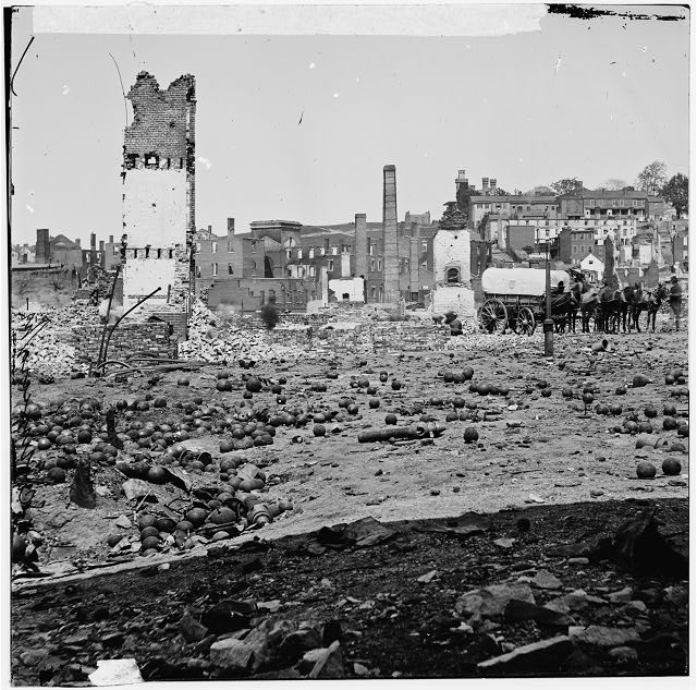[Richmond, Va. Grounds of the ruined Arsenal with...