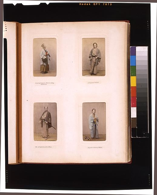 [Studio portraits of a Japanese officer in riding...