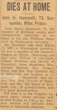 John Henry Hammett Obituary