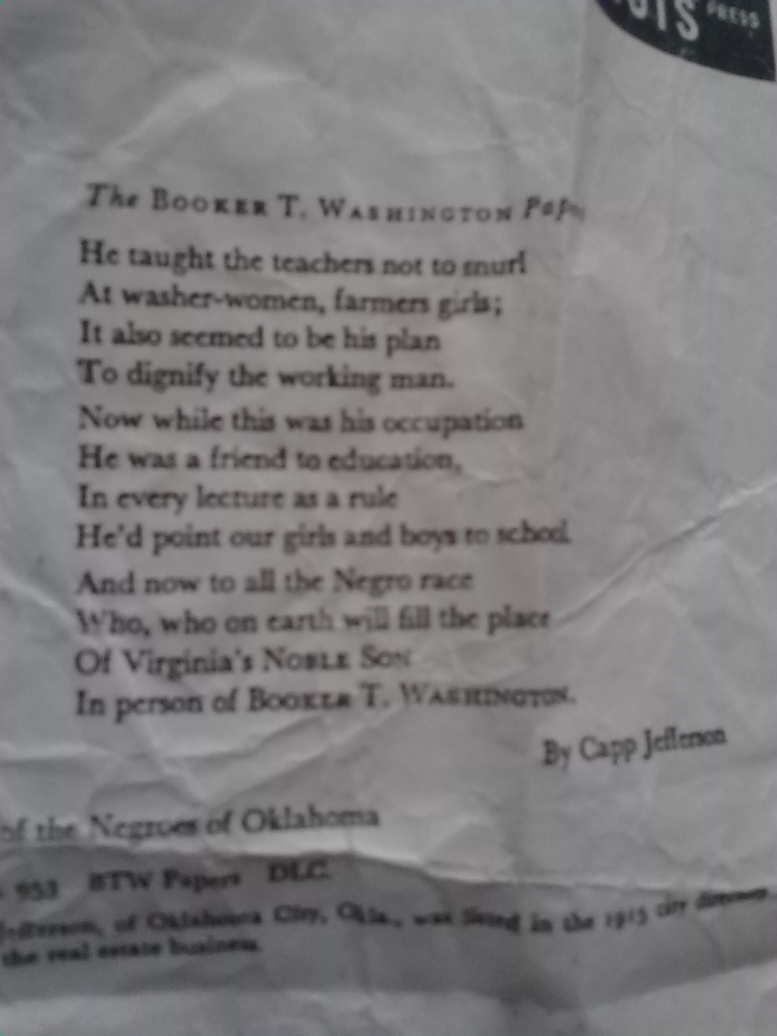 Poem by Cap Jefferson